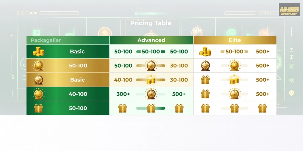 Bảng giá chi tiết các gói nổ hũ nh88 cập nhật mới nhất năm 2025 với ưu đãi hấp dẫn