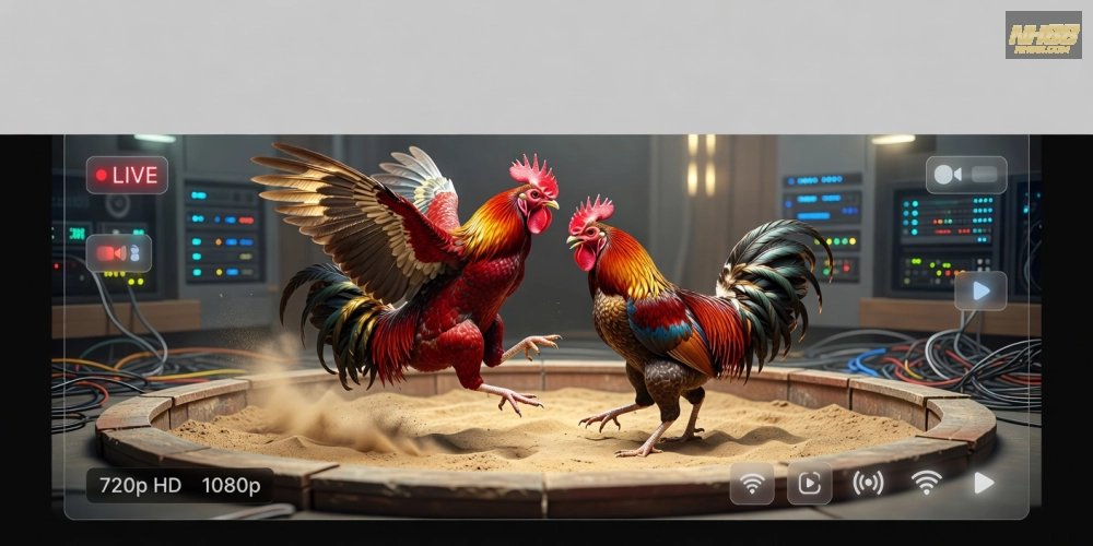 Hình minh họa khái niệm xem đá gà trực tiếp trên nền tảng trực tuyến uy tín