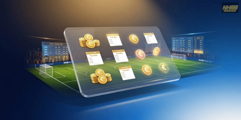 Hình ảnh ưu đãi cá cược thể thao nh88 elite bet với biểu tượng khuyến mãi hấp dẫn.