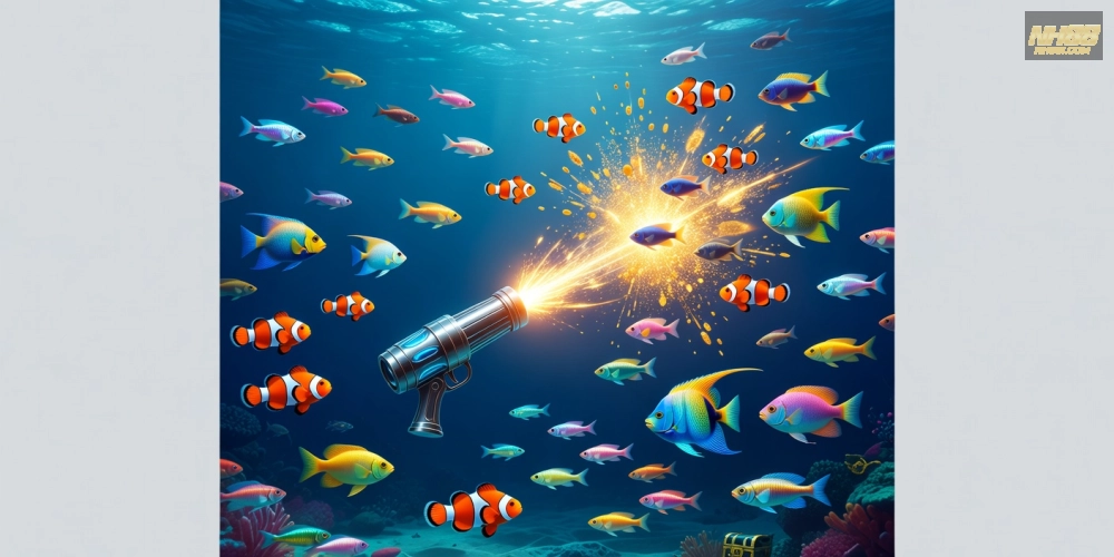 Hình ảnh đại dương sống động trong game bắn cá nổ hũ nh88 với cá đa dạng và jackpot lớn