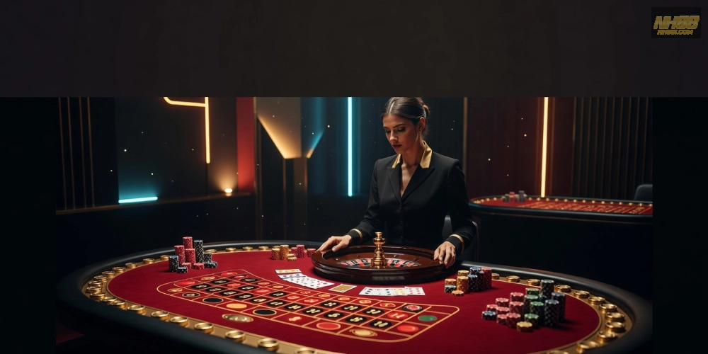 Giao diện live casino nh88 hiện đại với dealer hấp dẫn
