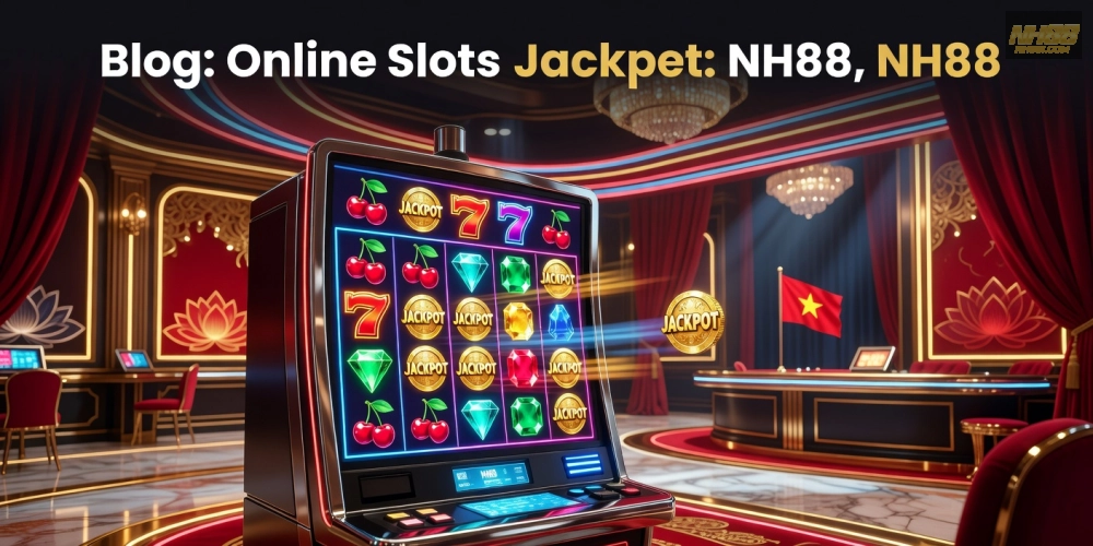 Minh họa khái niệm quay nổ hũ nh88 với hình ảnh slot machine hiện đại