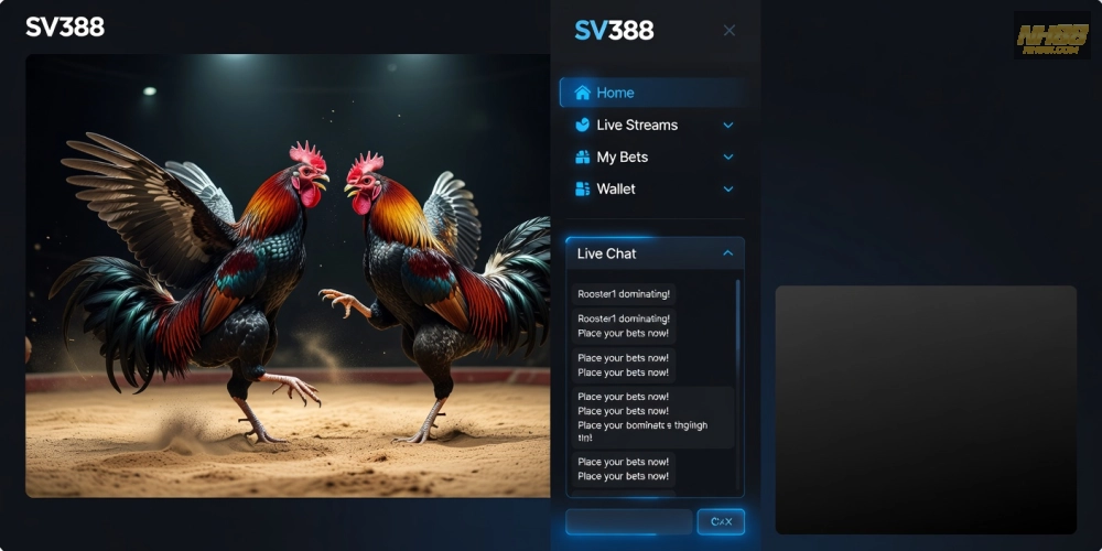Hình ảnh minh họa nền tảng xem đá gà trực tiếp SV388 với giao diện hiện đại